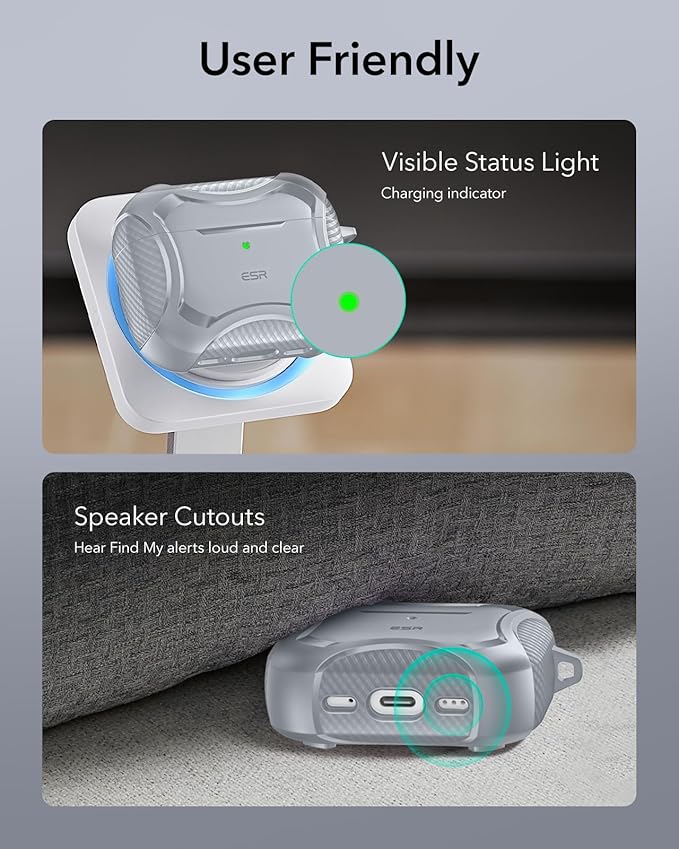 ESR for AirPods Pro 3 Case (2025), Compatible with Airpods Pro 3rd Generation Case (USB-C Cable), Magnetic Lid, MagSafe Ready, Powerful Drop Protection, Cyber Series, Gray