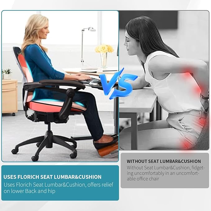 FLORICH Memory Foam Car Seat Cushion and Lumbar Support Pillow, Soft Butt Pillow for Tailbone Relief, Cute Drivers Seat Cushion for Long Driving Travel