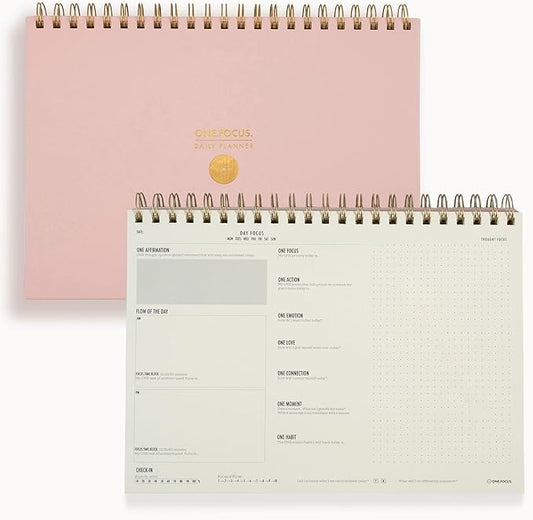 One Focus Notepad Daily Desk Planner for ADHD, Goal Setting, Mindfulness & Time Management – Undated, Compact Planner for Focus, Anxiety Relief & Neurodivergent Adults, A4 size