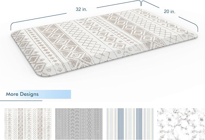 Klay Home Kitchen mats for Floor Anti Fatigue, 3/4" Thick 100% PU Memory Foam Kitchen mat, Padded Kitchen mat, Cushion Kitchen Sink Rug - Waterproof - Non-Slip - Well-Made (Small 20" x 32", Boho)