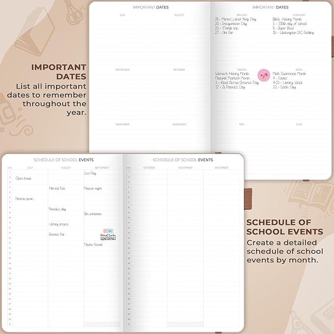 Clever Fox Teacher Planner – School Year Planner with Calendars & Lesson Plans – Book for Classroom & Homeschool Organization, A4 (Rose Gold)