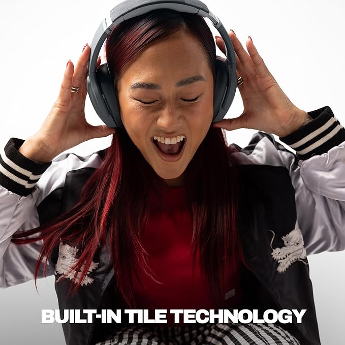 Skullcandy Crusher Evo Wireless Bluetooth Headphones with Multi-Sensory Bass and Charging Cable, Noise Isolating Over-Ear Fit, Up to 40 Hours Battery, Microphone for iPhone Android - Chill Grey