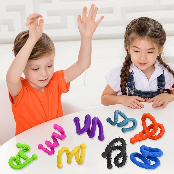 12 Pack Sensory Stick,Fidget Toys,Textured Calming Sensory Toys for Autism Kids, Anxiety Relief for Activities Essential,Stimulating & Addictive Toys for Kids Students