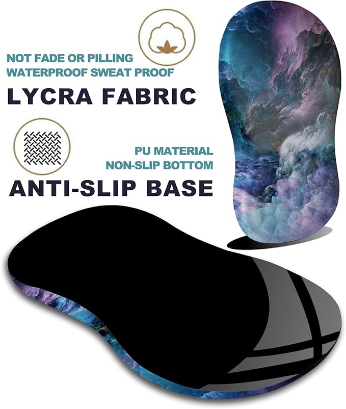Ergonomic Wrist Rest Support Mouse Pad, Massage Design Relief Carpal Tunnel Pain, Entire Memory Foam Non-Slip, Computer Mouse Pads for Wireless