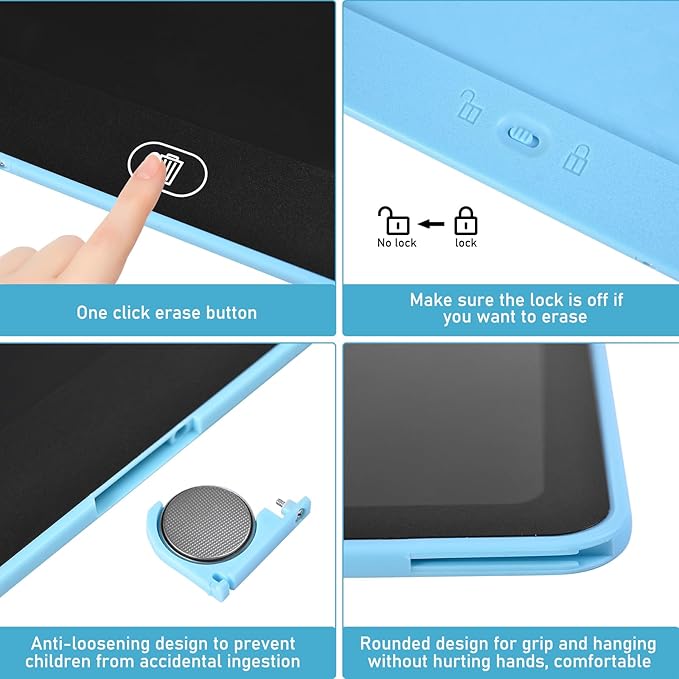 16 inch LCD Writing Tablet for Kids Adults,Colorful Drawing Pad Doodle Board School Supplies Christmas Gifts Toys for Girls Boys 3 4 5 6 7 8 Year Old Girl Boy Birthday Gift Ideas (Blue)