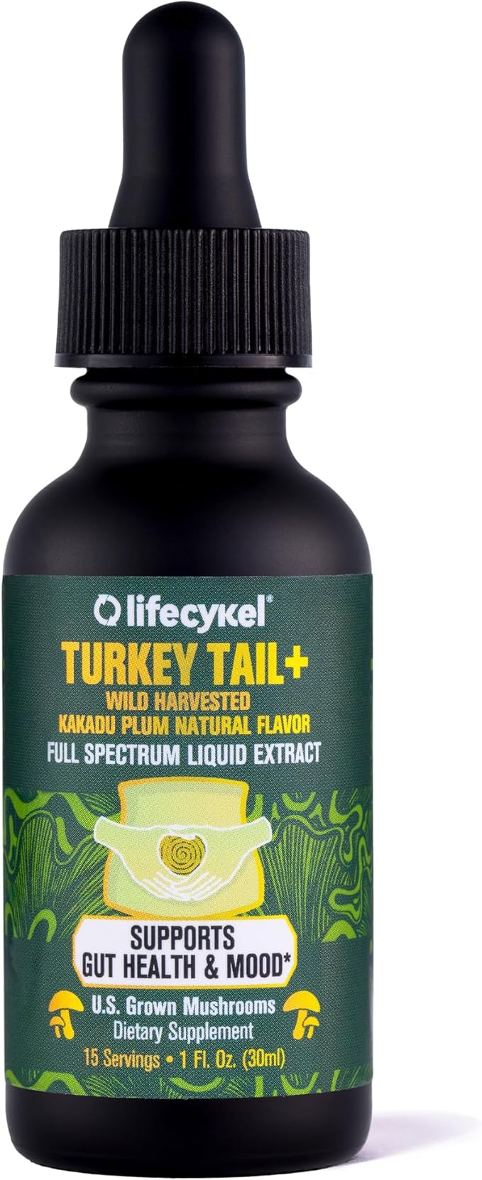 Life Cykel - Turkey Tail Mushroom Liquid Extract with Kakadu Plum - Immune Support & Digestive Health Prebiotic Supplement - Vegan, Non-GMO and Gluten Free - 1 Fl Oz