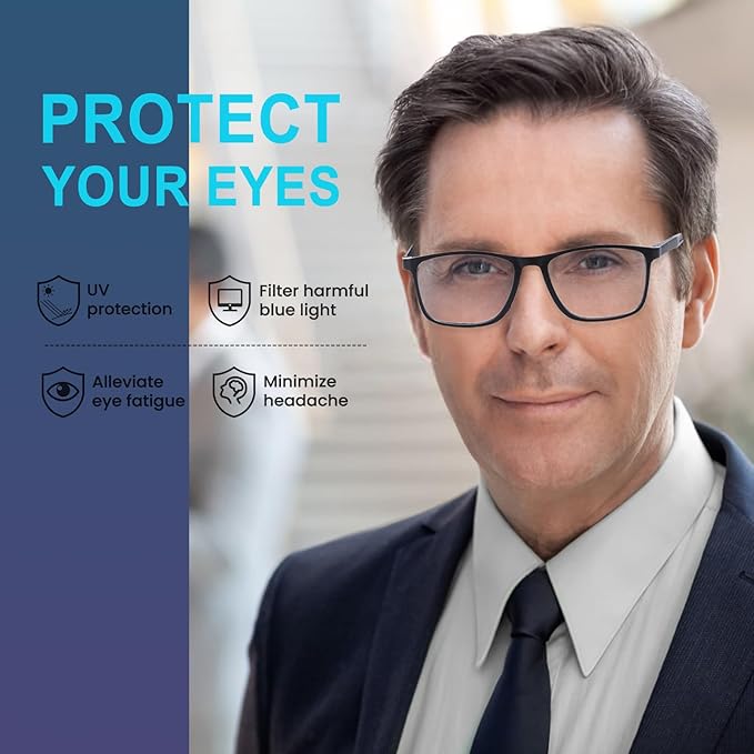 4 Pack Progressive Multifocus Reading Glasses for Men Women TR90 Sports Style Anti-Blue Light Computer Readers