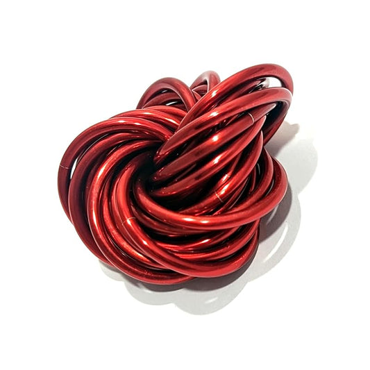 Möbii Fidget Ball (Solid Color): Quiet Mobius ADHD Anxiety Stim Stress Relief Toy Tool for Home Travel Office or Desk (XL(Daydream), Full, Ruby)