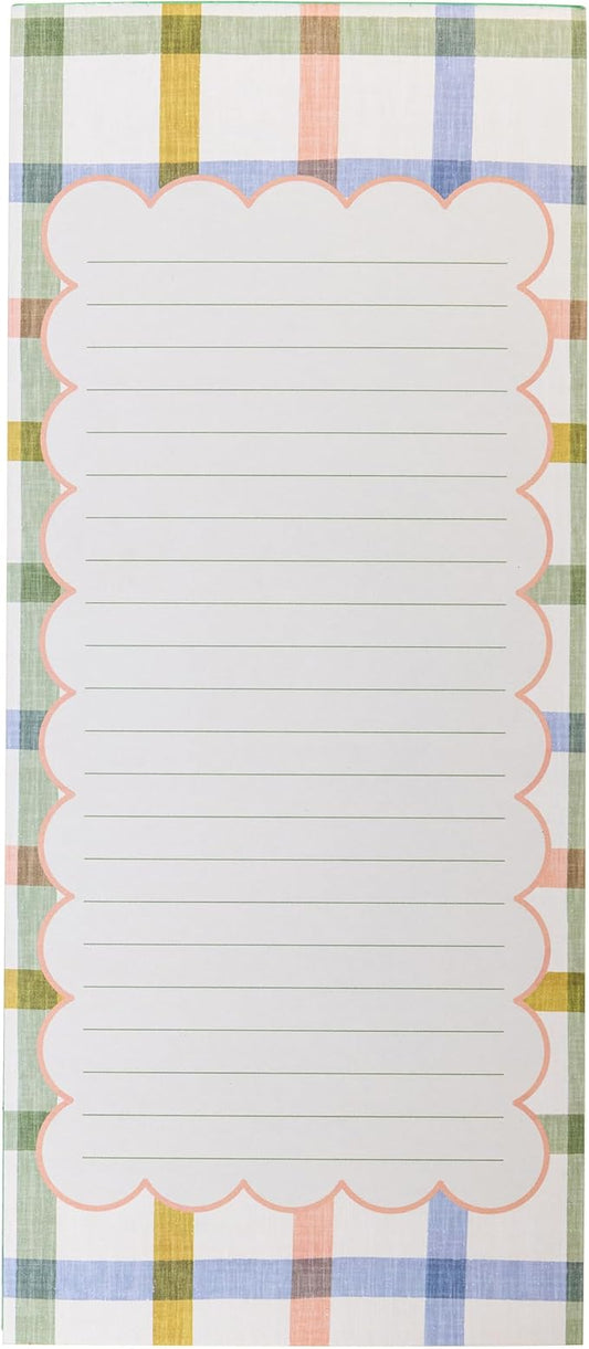 Graphique Plaid Magnetic Notepad, 100 Tear-Away Sheets for Grocery, Shopping & To-Do Lists, Writing Pad for Fridge, Kitchen, Office