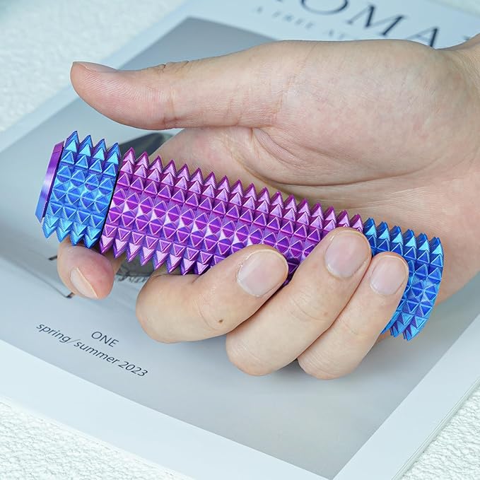 Fidget Roller Adults Teens Sensory Little Stim Gadget for Anxiety Relief Mild Ouchie,Desk Focus Tool Portable Hand Spinner Gifts Idea White Elephant Stocking Christmas(Purple,Compact Fit)