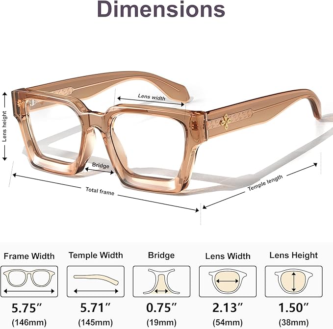 VISOONE Blue Light Blocking Glasses Rectangle Chic Preppy Look MultiColor Frame for Women Men RIVER