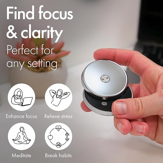 ONO Slider - Handheld Fidget Toy for Adults | Help Relieve Stress, Anxiety, Tension | Promotes Focus, Clarity | Compact, Portable Design (Natural - Stainless Steel)