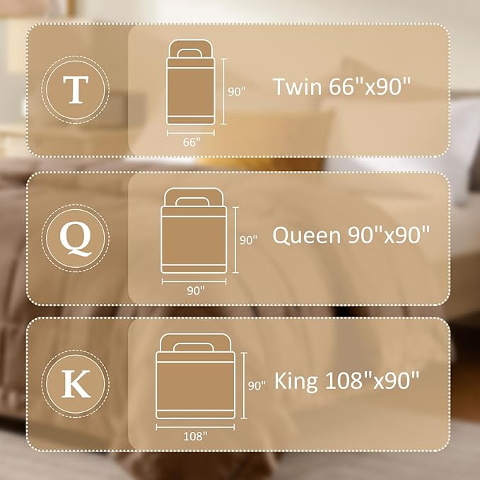 downluxe King Size Blanket with Satin Trim, Lightweight Down Alternative King Blanket for All Season, Machine Washable (Brown, 108 x 90 Inch)