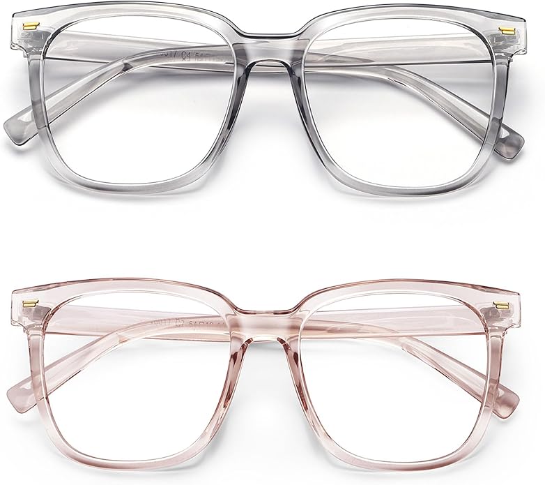 PANNER Oversized Square Blue Light Blocking Glasses for Women Men Anti Glare Reduce Eyestrain Computer Glasses