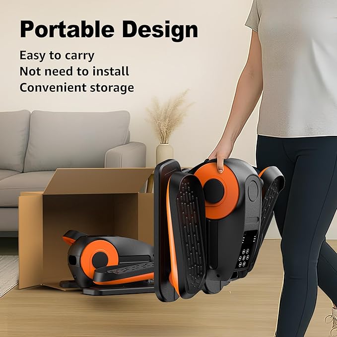 Under Desk Elliptical, Electric Leg Exerciser as Seen on TV for Seniors with 12 Adjustable Speed, Quiet Portable Electric Seated Pedal Exerciser Machine with Remote Control for Home Office