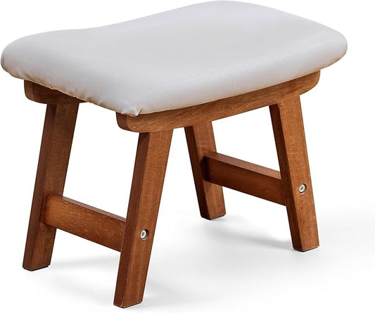 Foot Stool with Leather Cover,Foot Rest Made of Wooden for Couch,Bench,Sofa,Under Office Desk