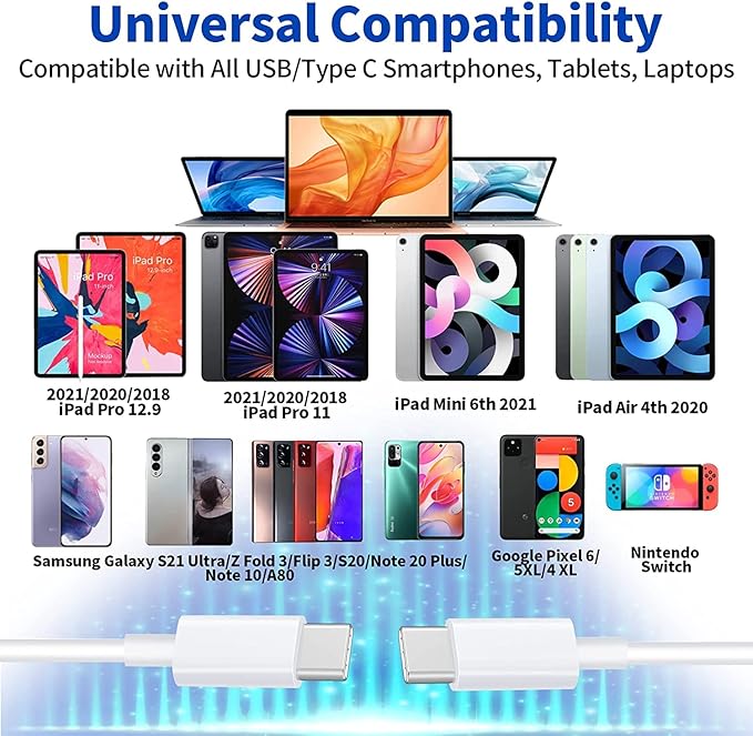 [Apple MFi Certified] iPhone 17 16 Charger Fast Charging, 20W USB C Fast Charger Block with 2Pack 6ft Long USB C Charging Cable Cord for iPhone 17/Air/17 Pro Max/16 Plus/16 Pro/15 Plus, Airpods, iPad