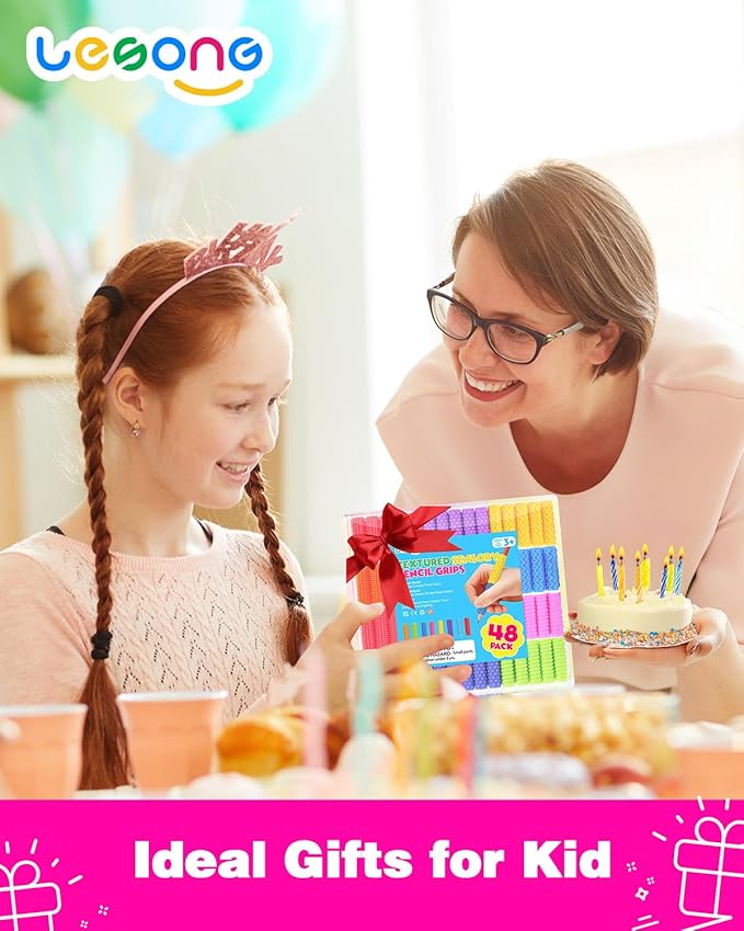 Sensory Fidget Toys Kids Adults: 48 Pack Textured Silicone Pencil Grips for Autism Kids Calming - ADHD Tools for Anxiety Relief Items - Quite Fidget Toy Gifts Christmas Stocking Stuffers for Kids