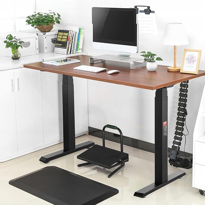 VEVOR Dual Motor 3 Stage Standing Desk Frame, Adjustable 26"-50.8" Height & 43.3"-70.1" Length Electric Stand Up Computer Desk Legs, Ergonomic Workstation Base for Home Office(Black Frame Only)