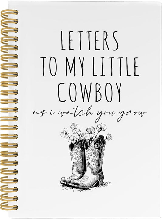 CUANFDDSF Western Notebook, Cowboy Cowgirl Gifts for Women Journal Notebooks for Kids,Writing Pads， Letters to My Little Cowboy As I Watch You Grow Hardcover Spiral Notebook 5.5x8.3 Inch