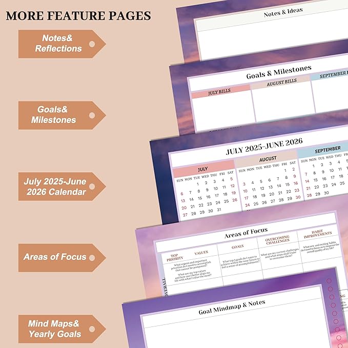 CAGIE Planner 2025-2026 for Women Daily Weekly and Monthly Planners July 2025-2026 Calendar Large Hourly 25-26 Yearly Academic Agenda with Stickers Hardcover, 8.5 x 11