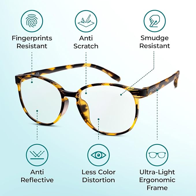 Prospek Blue Light Reading Glasses For Women, ARTIST (+2.0 Diopters) - High Optical Quality Clear Lenses