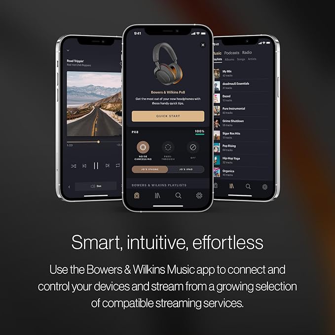 Bowers & Wilkins Px8 McLaren Edition Over-Ear Wireless Headphones, Advanced Active Noise Cancellation, 30-Hour Battery Life, 15-Min Quick Charging
