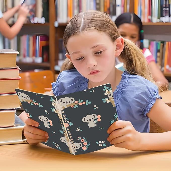 senya Spiral Notebook Ruled 2 Pcs, Koala and Flowers Journals for Study and Notes 60 Pages with Durable Hardcover