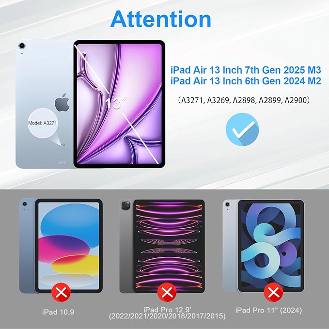 SIBEITU 2 Pack Screen Protector for iPad Air 13 Inch M3 2025 & M2 2024 (7th/6th Generation), HD Scratch Resistent Film for iPad Air 7th/6th Gen, Case Friendly & Apple Pencil Compatible Touch Sensitive