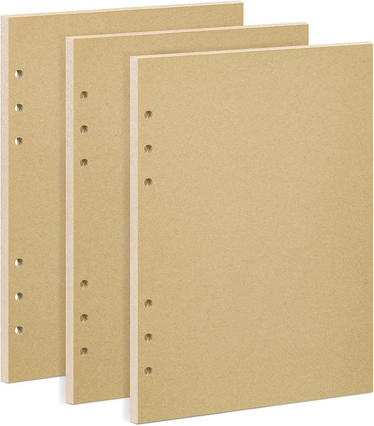 A5 Kraft Loose Leaf Refill Paper, 135 Sheets Brown Planner Refills, 6-Ring Binder Compatible, 100GSM Insert Papers for Journals, Sketching, Eco-Friendly Planners, Vintage Writing & DIY Crafts