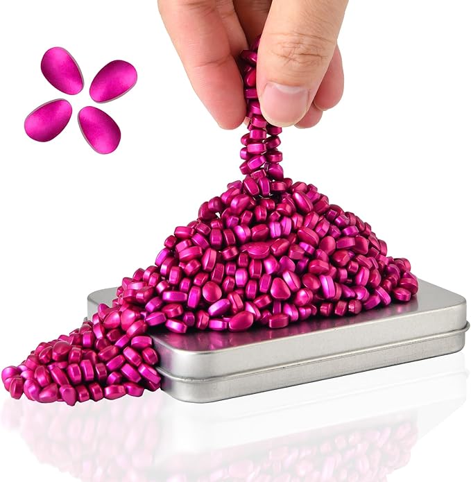 Magnetic Putty Rocks,Rose Red More Than 600 Weak Magnetic Smooth Ferrite Pebbles, Magnet Rock Desk Toys and Time-Killer for Adults
