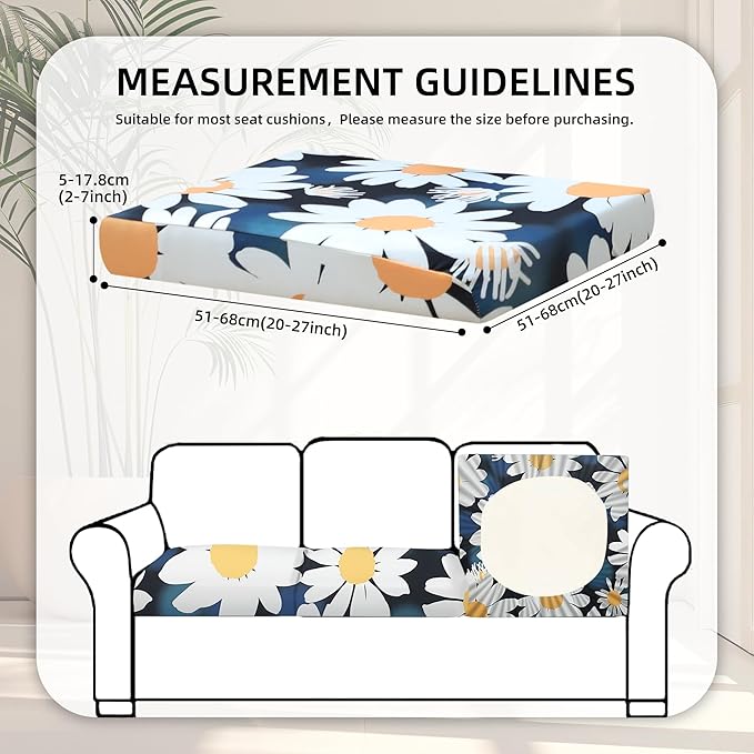 8Pcs Stretch Patio Cushion Covers,for Outdoor Couch Cushion Covers Replacement,Outdoor Sofa Covers Patio Slipcovers Couch Cover,Washable Furniture Cover (Cover Only)