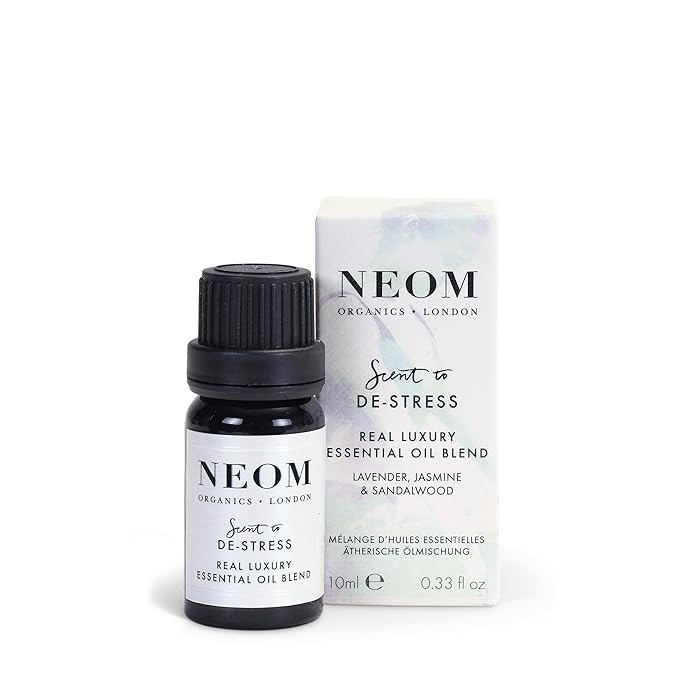 NEOM - Essential Oil Blend, 10ml | Lavender, Jasmine & Sandalwood | Aromatherapy Diffuser Oils with Calming Essential Oil Blend | 100% Natural Fragrances | Tranquil & Relax | Signature De-Stress Scent