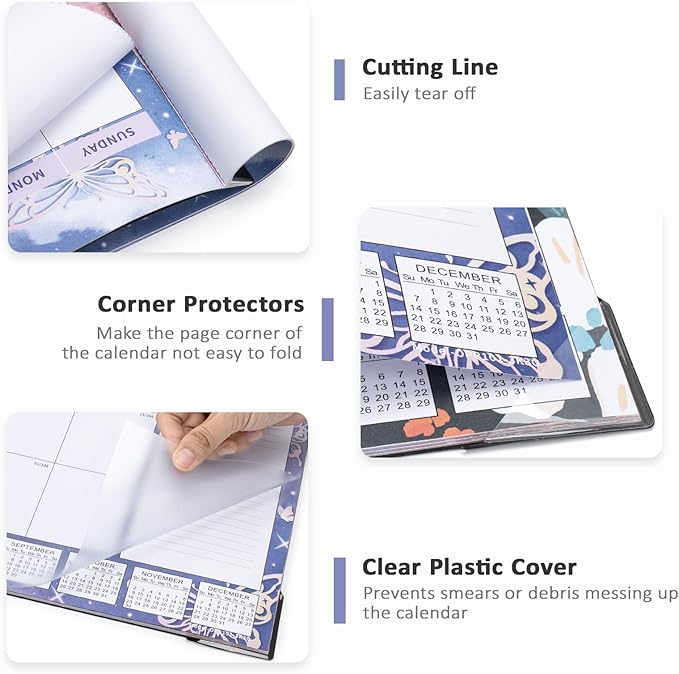 Ospelelf Desk Calendar 2025-2026 Large 22"x17" Monthly Planner Pad with Protective Cover 18 Months Butterfly Floral