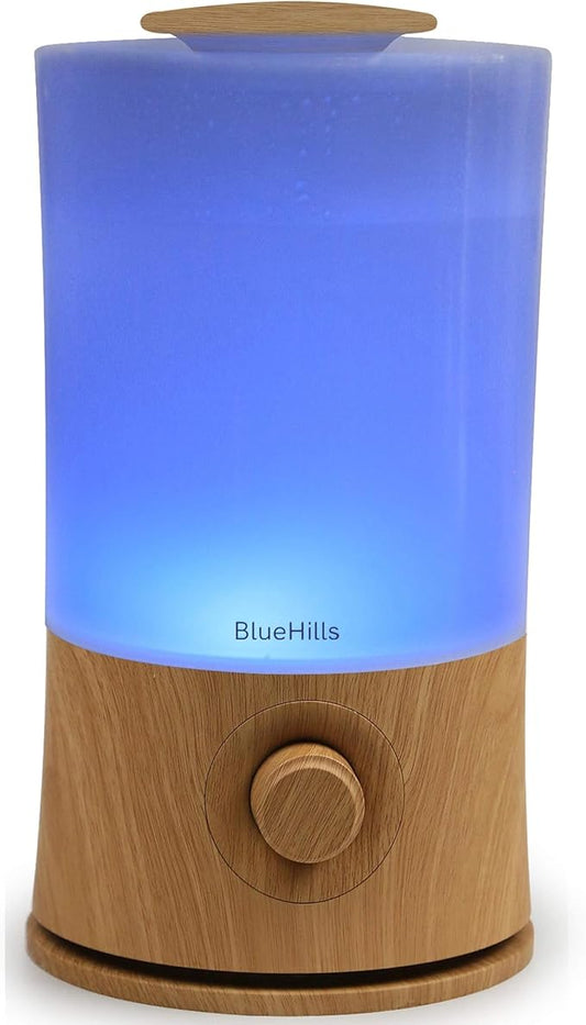 BlueHills Premium 2000 ML XL Large Essential Oil Diffuser Aromatherapy Humidifier for Large Room Home 40 Hour Run Huge Coverage Area 2 Liter Extra Large Capacity Huge Diffuser Wood Grain E005