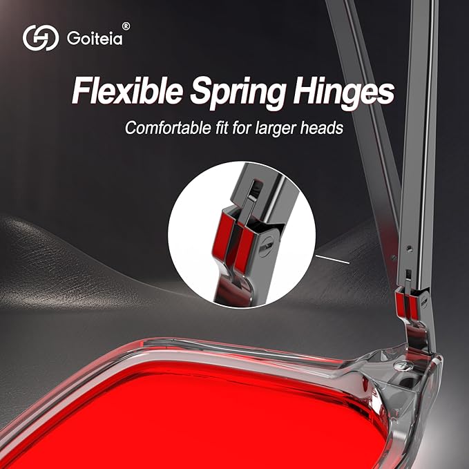 Goiteia Red Light Glasses for Sleep, Dual AR Coatings, Retro 70s Red Glasses Blue & Green Light Blocking for Better Sleep