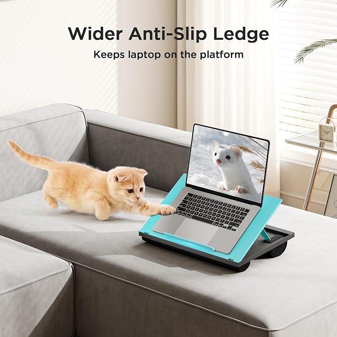 HUANUO Adjustable Lap Desk - with 8 Adjustable Angles & Dual Cushions Laptop Stand for Car Laptop Desk, Work Table, Lap Writing Board & Drawing Desk on Sofa or Bed, HNLD2TB