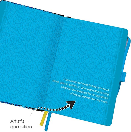 RainCaper Vegan Leather Journal Notebook, 160 Dot-Grid Pages, 5.7 inches x 8 inches, Journal - Tiffany Dragonfly