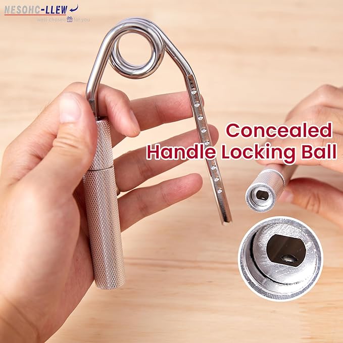 Hand Gripper Strengthener, 40–160 lbs Adjustable Resistance, All-Metal Grip Trainer with Carbon Steel Spring and Aluminum Handles