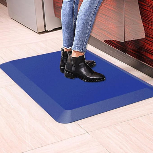 Anti Fatigue Floor Mat,Kitchen Mat, Standing Desk Mat – Comfort at Home, Office, Garage - Polyurethane(PU) Foam (Blue, 40" L x 17" W x 1" Th)