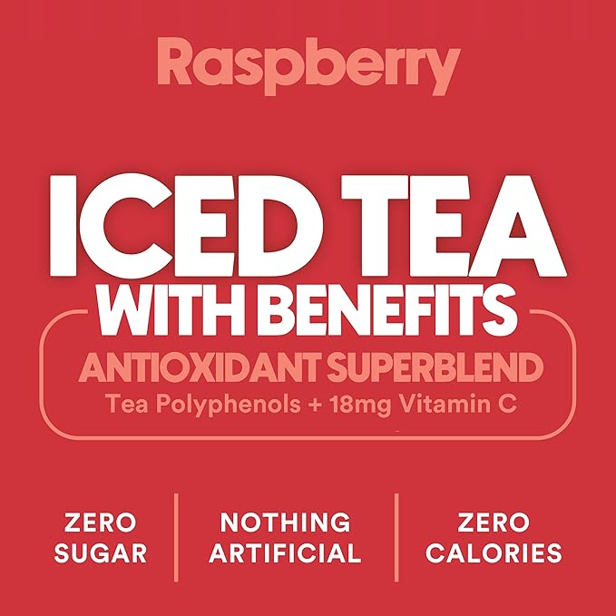 Ryl Iced Tea, Raspberry, Antioxidant Superblend, Zero Sugar, Low Carb, Zero Calorie Iced Tea, 16.0 Fl Oz (12-Pack)