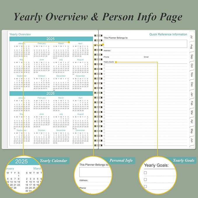 2025-2026 Appointment Book & Planner - 8.5" x 11" Daily Hourly Planner 2025 from July 2025 - June 2026, Weekly Appointment Book with 30-Minute Interval, Teal
