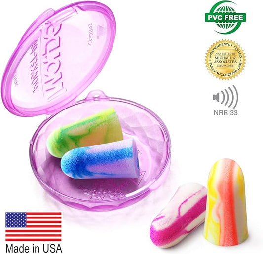 MOLDEX Soft Foam Earplugs 60 Pairs Maximum Protection 33dB Highest NRR Ear Plugs for Sleeping, Noise Cancelling, Snoring, Travel, Concert, Loud Noise, Swimming – Made in USA (Bottle Pack)