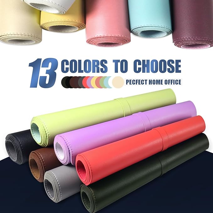 Matcha Green Leather Desk Pad Protector, 47.2'' x 23.6'', Suede Base Non-Slip Office Mat, Waterproof Writing Pad for Home and Office