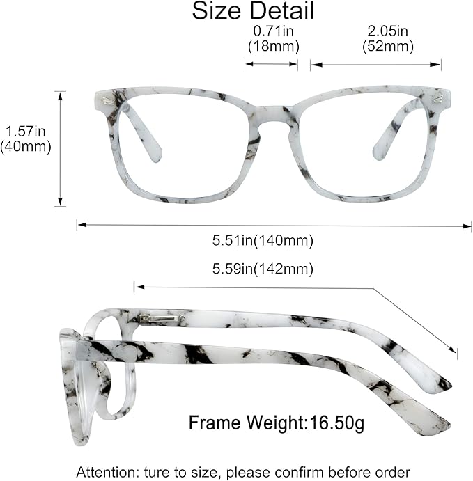 YEIN Bifocal Reading Glasses with Blue Light Blocking Lenses, Bifocal Reader for Women and Men, Vintage Square frame with Spring Hinge (+0.50/+2.50 magnification)