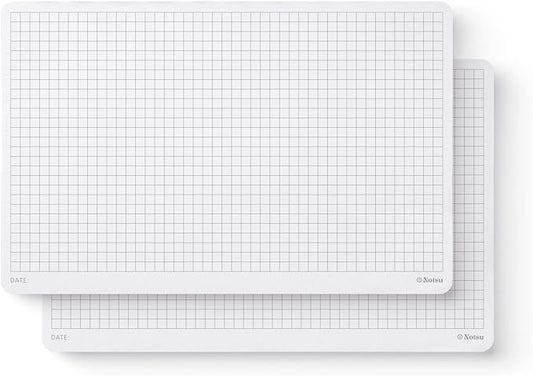 Notsu Graph Desk Notepad 2 Pack | Minimalist Graphing Memo Mouse Pads with Premium Thick Paper, Small 5.5" x 8.5"