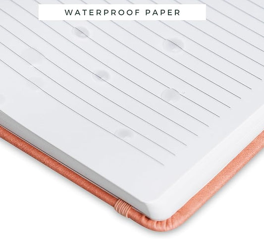 Daily Bliss Stone Paper Ruled Notebook Premium A5 Hardcover Vegan Leather Journal | 160 Pages | Premium Quality Executive Notebook For Men and Women |Comes With Gift Box Water Proof Notebook Cinnamon