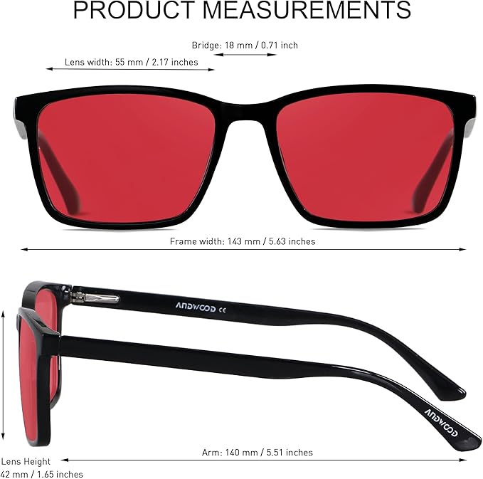 ANDWOOD Blue Light Blocking Glasses Men Women Computer Filter Large Frame Bluelight Blocker Anti Blue Ray Lightweight AR002