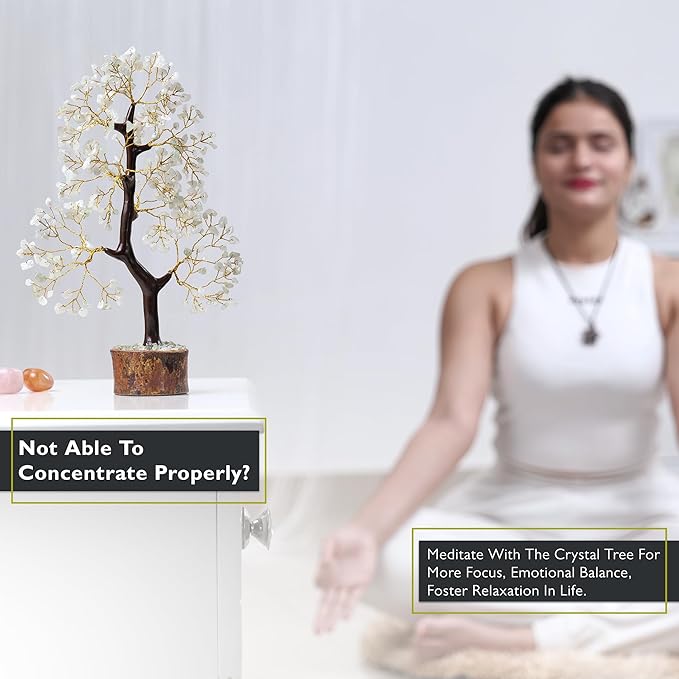 FASHIONZAADI Green Jade Chakra Tree of Life, Crystal for Positive Energy, Feng Shui Home Decor - Handmade Gemstone Bonsai Money Tree,- Green Healing Crystals, Wealth & Good Luck Stones Spiritual Gift