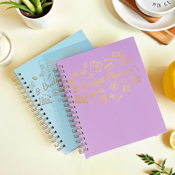 Budget Planner - B5(9.2x7'') Monthly Bill Organizer With Expense Tracker Notebook, Undated Financial Planner Budget Book To Take Control Of Your Money, Large Month Account Book With Pockets (D)